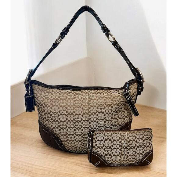 Vintage Coach 1460 Soho Mini Signature Hobo & 6319 Small Wristlet - Picture 1 of 15